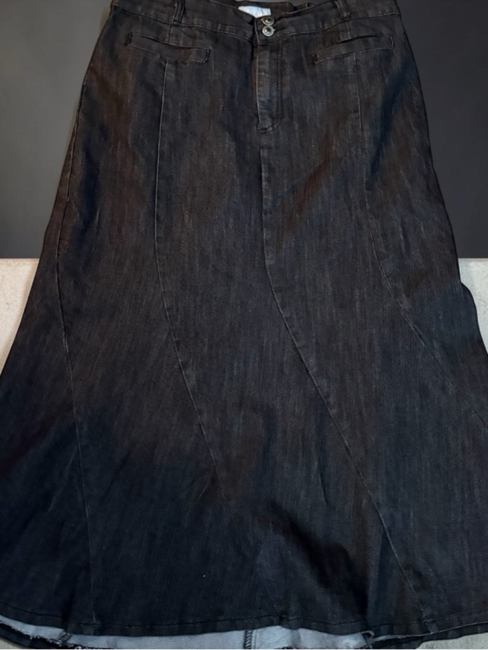 Liz & Me Dark Denim A-Line Skirt